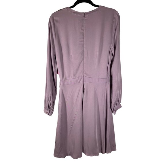 JustFab New Long Sleeve Pleated Purple‎ Size Medium Fit Flare Business Casual - Picture 14 of 15